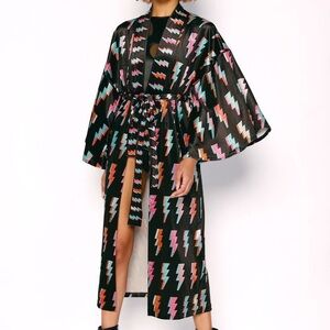 Blackmilk Ziggy Velvet Swan Kimono